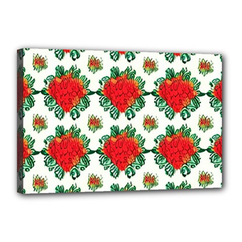 Retro 1880s Flowers Pattern 13 Canvas 18  X 12  (stretched)