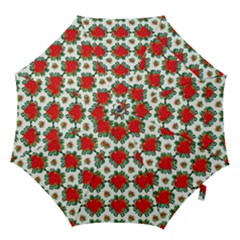 Retro 1880s Flowers Pattern 13 Hook Handle Umbrellas (large)