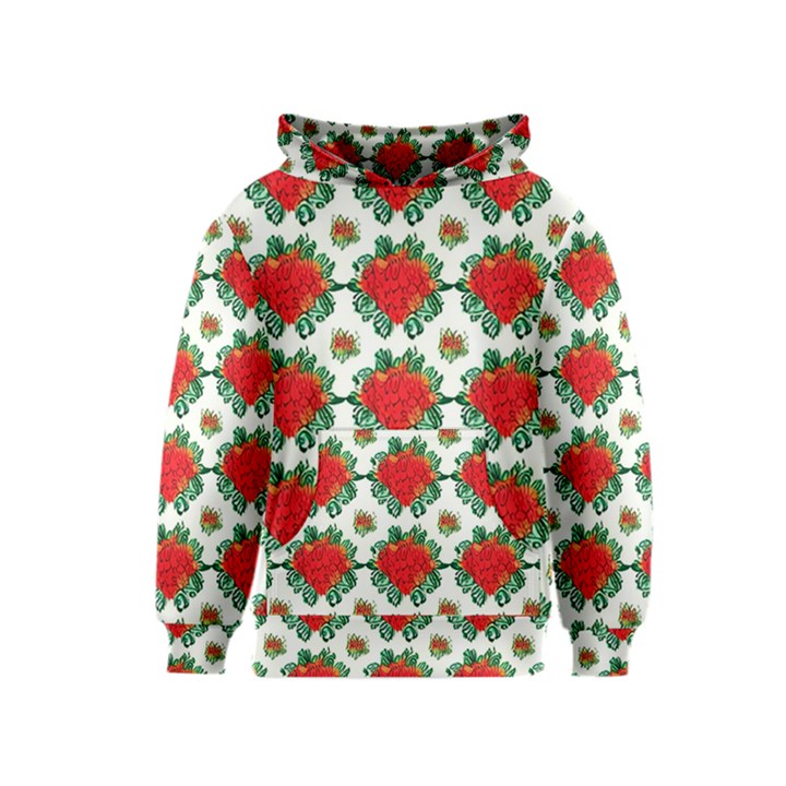 Retro 1880s Flowers Pattern 13 Kids  Pullover Hoodie