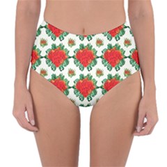 Retro 1880s Flowers Pattern 13 Reversible High-waist Bikini Bottoms by violetheavensky