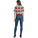 Retro 1880s Flowers Pattern 13 Women s Round Neck Short Sleeve Crop Top View4