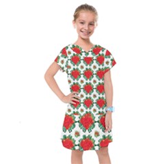 Retro 1880s Flowers Pattern 13 Kids  Drop Waist Dress