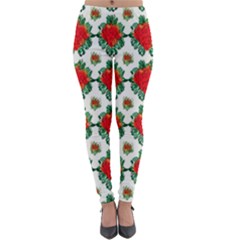 Retro 1880s Flowers Pattern 13 Lightweight Velour Leggings