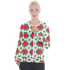 Retro 1880s Flowers Pattern 13 Casual Zip Up Jacket