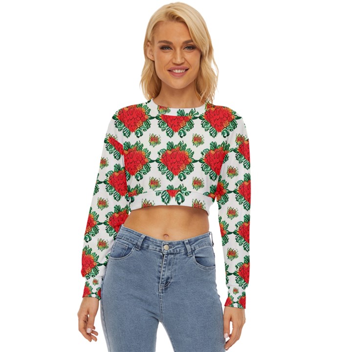 Retro 1880s Flowers Pattern 13 Lightweight Long Sleeve Sweatshirt