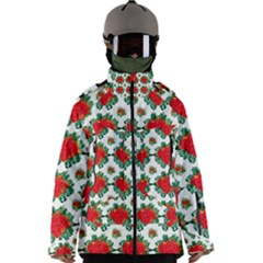 Retro 1880s Flowers Pattern 13 Men s Zip Ski And Snowboard Waterproof Breathable Jacket