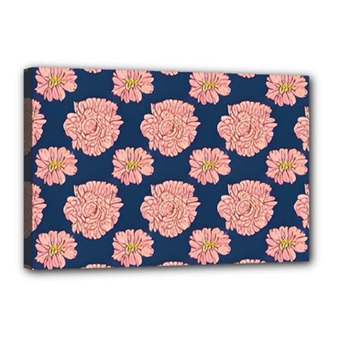 Retro 1880s Flowers Pattern 16 Canvas 18  X 12  (stretched)