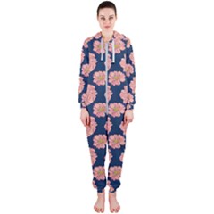 Retro 1880s Flowers Pattern 16 Hooded Jumpsuit (ladies)