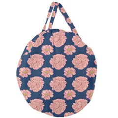 Retro 1880s Flowers Pattern 16 Giant Round Zipper Tote