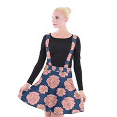 Retro 1880s Flowers Pattern 16 Suspender Skater Skirt