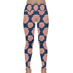 Retro 1880s Flowers Pattern 16 Lightweight Velour Classic Yoga Leggings by violetheavensky