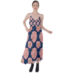 Retro 1880s Flowers Pattern 16 Tie Back Maxi Dress