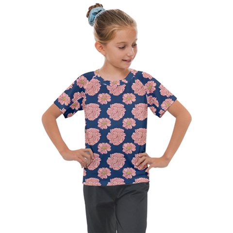 Retro 1880s Flowers Pattern 16 Kids  Mesh Piece T-shirt by violetheavensky