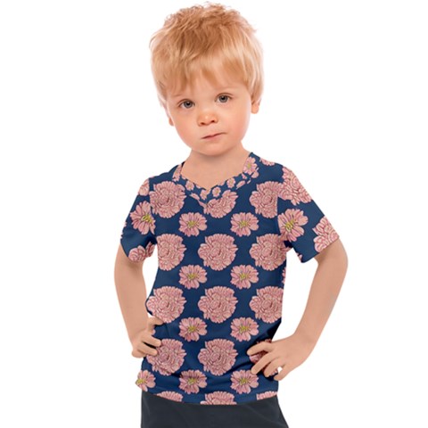 Retro 1880s Flowers Pattern 16 Kids  Sports T-shirt by violetheavensky