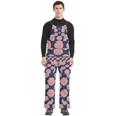 Retro 1880s Flowers Pattern 16 Men s Side Zip Front Pouch Ski And Snowboard Bib Pants	