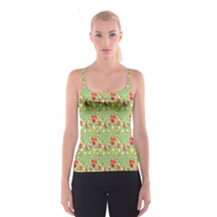 Retro 1880s Flowers Pattern 17 Spaghetti Strap Top