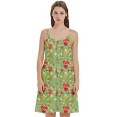 Retro 1880s Flowers Pattern 17 Women s Spaghetti Strap Pullover Cami Dress