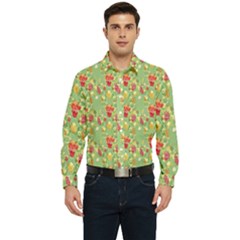 Retro 1880s Flowers Pattern 17 Men s Long Sleeve Shirt by violetheavensky