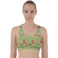 Retro 1880s Flowers Pattern 17 Back Weave Sports Bra