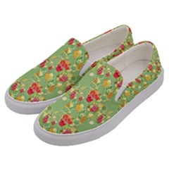 Retro 1880s Flowers Pattern 17 Men s Canvas Slip Ons by violetheavensky