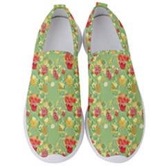 Retro 1880s Flowers Pattern 17 Men s Slip On Sneakers by violetheavensky