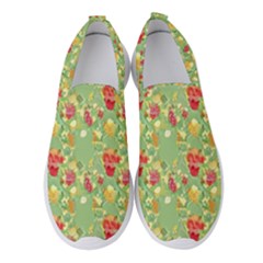 Retro 1880s Flowers Pattern 17 Women s Slip On Sneakers by violetheavensky