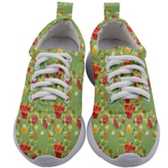 Retro 1880s Flowers Pattern 17 Kids Athletic Shoes by violetheavensky