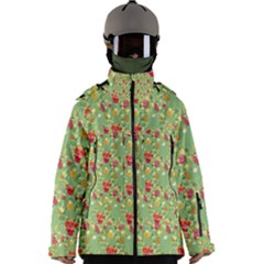 Retro 1880s Flowers Pattern 17 Men s Zip Ski And Snowboard Waterproof Breathable Jacket