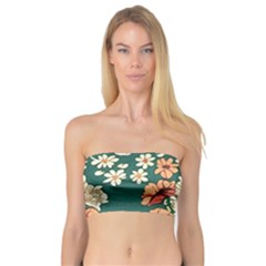 Retro 1880s Flowers Pattern 20 Bandeau Top by violetheavensky