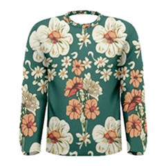 Retro 1880s Flowers Pattern 20 Men s Long Sleeve T-shirt