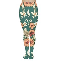 Retro 1880s Flowers Pattern 20 Tights