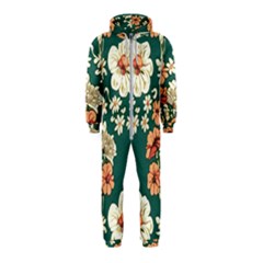 Retro 1880s Flowers Pattern 20 Hooded Jumpsuit (kids)