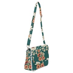 Retro 1880s Flowers Pattern 20 Shoulder Bag With Back Zipper by violetheavensky