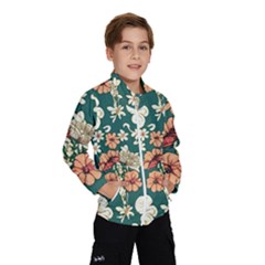 Retro 1880s Flowers Pattern 20 Kids  Windbreaker