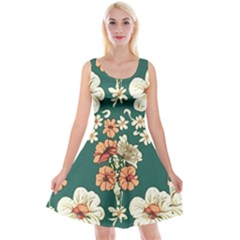 Retro 1880s Flowers Pattern 20 Reversible Velvet Sleeveless Dress