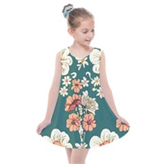 Retro 1880s Flowers Pattern 20 Kids  Summer Dress