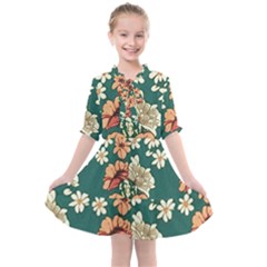 Retro 1880s Flowers Pattern 20 Kids  All Frills Chiffon Dress