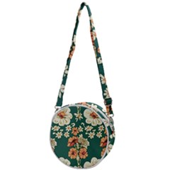 Retro 1880s Flowers Pattern 20 Crossbody Circle Bag by violetheavensky