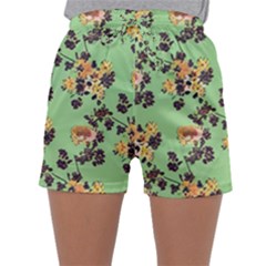 Retro 1880s Flowers Pattern 24 Sleepwear Shorts