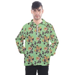 Retro 1880s Flowers Pattern 24 Men s Half Zip Pullover by violetheavensky