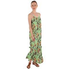 Retro 1880s Flowers Pattern 24 Cami Maxi Ruffle Chiffon Dress