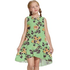 Retro 1880s Flowers Pattern 24 Kids  Frill Swing Dress