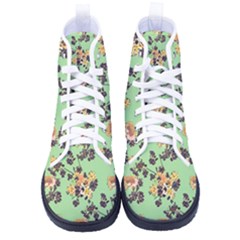 Retro 1880s Flowers Pattern 24 Women s High-top Canvas Sneakers