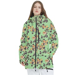 Retro 1880s Flowers Pattern 24 Women s Multi Pockets Zip Ski And Snowboard Waterproof Breathable Jacket by violetheavensky