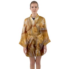 Homemade Flan Extreme Close-up Texture Long Sleeve Satin Kimono