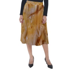 Homemade Flan Extreme Close-up Texture Classic Velour Midi Skirt  by dflcprintsclothing