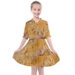 Homemade Flan Extreme Close-up Texture Kids  All Frills Chiffon Dress