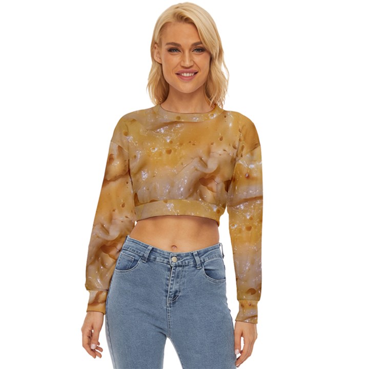 Homemade Flan Extreme Close-up Texture Lightweight Long Sleeve Sweatshirt