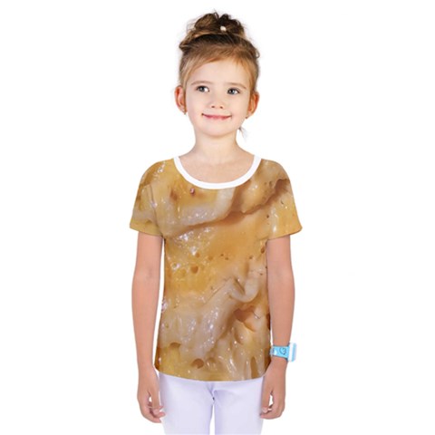 Homemade Flan Extreme Close-up Texture Wb Kids  One Piece T-shirt by dflcprintsclothing