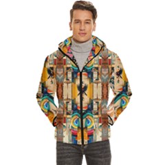 Men s Urban Art Patterned Hooded Jacket - Vibrant Abstract Streetwear  by NtrensikDesign